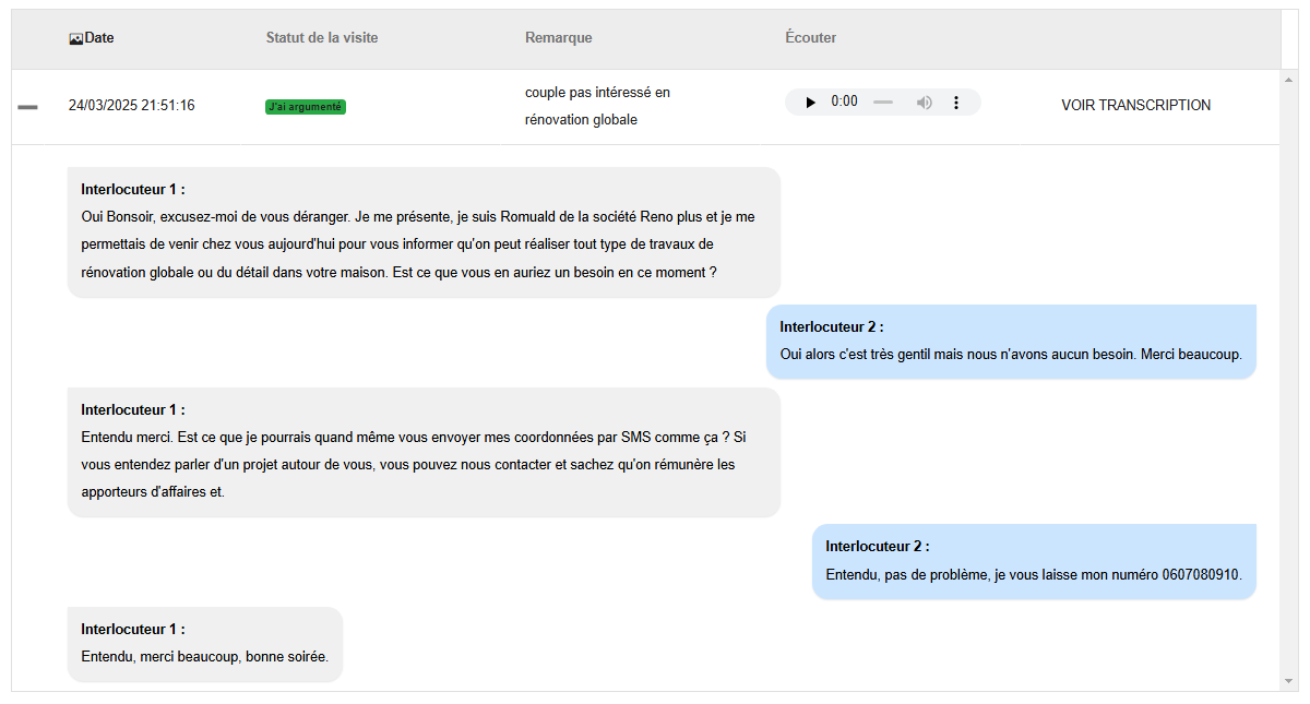 Transcription Texte